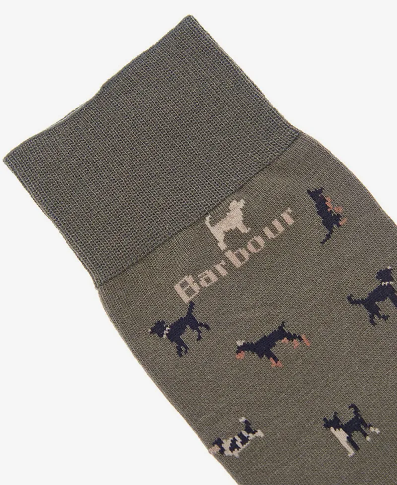 Barbour Mavin Dog Sock Olive-1